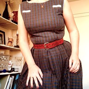 Vintage early 1960s cotton plaid dress